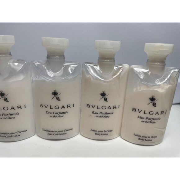 BVLGARI au thé Blanc (White Tea) Shampoo 2 conditioners 2 body lotion 2.5 Fl oz - Picture 3 of 9